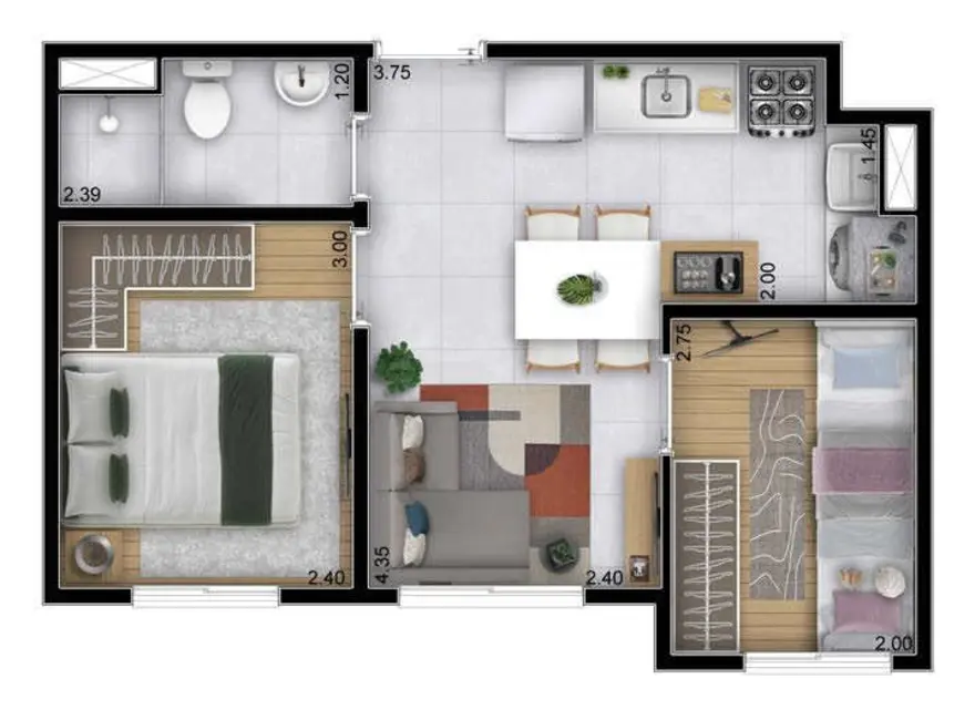 Foto 2 de Apartamento com 3 quartos à venda, 66m2 em São Paulo - SP