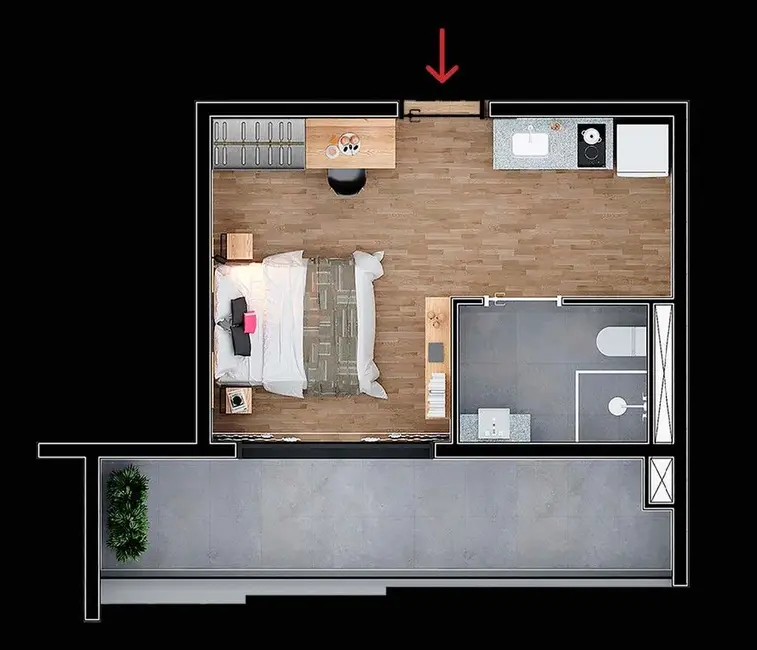 Foto 3 de Kitnet com 1 quarto à venda, 39m2 em Brooklin Paulista, São Paulo - SP