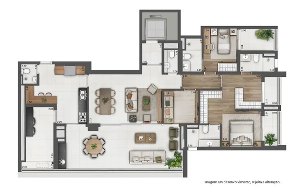 Foto 8 de Apartamento com 4 quartos à venda, 171m2 em Brooklin Novo, São Paulo - SP