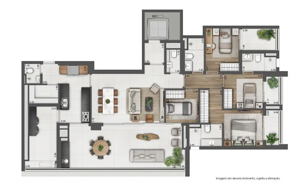 Foto 4 de Apartamento com 4 quartos à venda, 171m2 em Brooklin Novo, São Paulo - SP