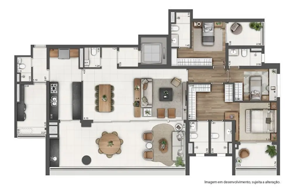 Foto 5 de Apartamento com 4 quartos à venda, 171m2 em Brooklin Novo, São Paulo - SP