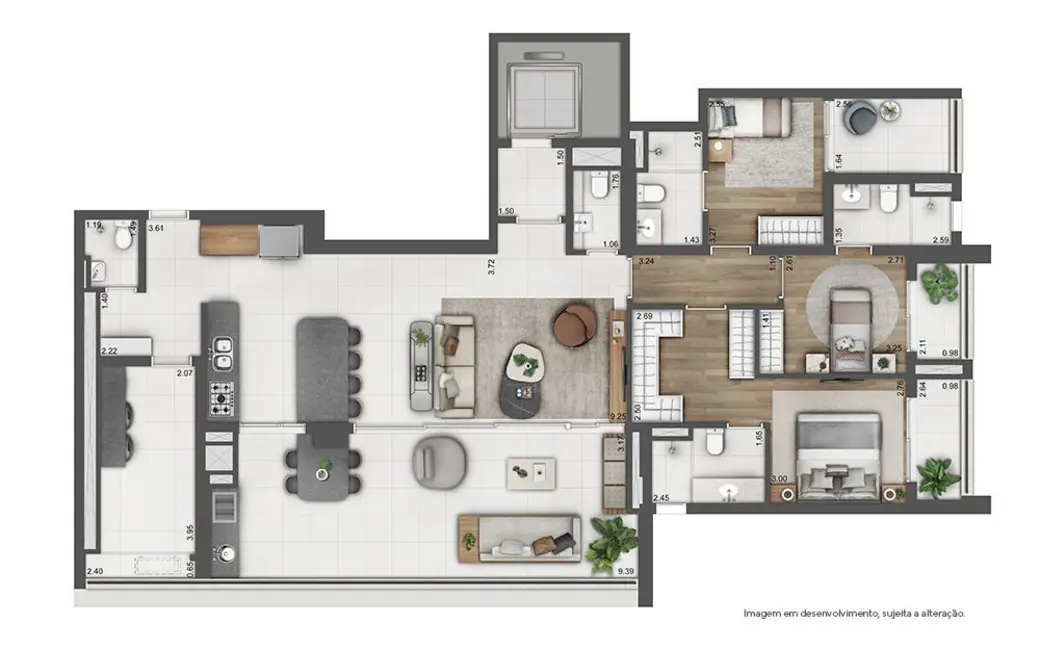 Foto 2 de Apartamento com 4 quartos à venda, 171m2 em Brooklin Novo, São Paulo - SP