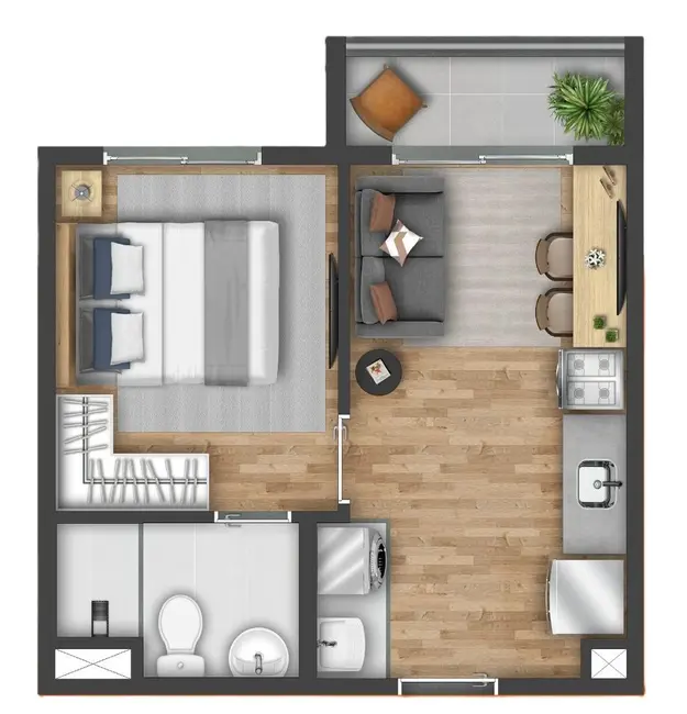 Apartamento com 1 quarto à venda, 26m2 em Mooca, São Paulo - SP - imagem 4 Foto 4 de Apartamento com 1 quarto à venda, 26m2 em Mooca, São Paulo - SP