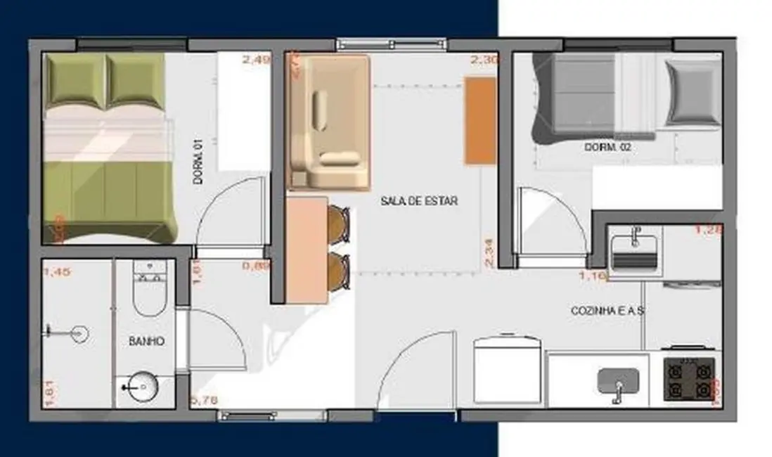 Apartamento com 1 quarto à venda, 27m2 em Vila Antonina, São Paulo - SP - imagem 6 Foto 6 de Apartamento com 1 quarto à venda, 27m2 em Vila Antonina, São Paulo - SP
