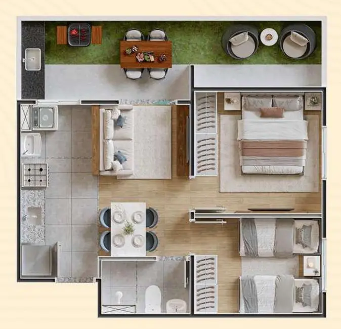 Apartamento com 2 quartos à venda, 41m2 em Jardim Campos Elíseos, Campinas - SP - imagem 3 Foto 3 de Apartamento com 2 quartos à venda, 41m2 em Jardim Campos Elíseos, Campinas - SP