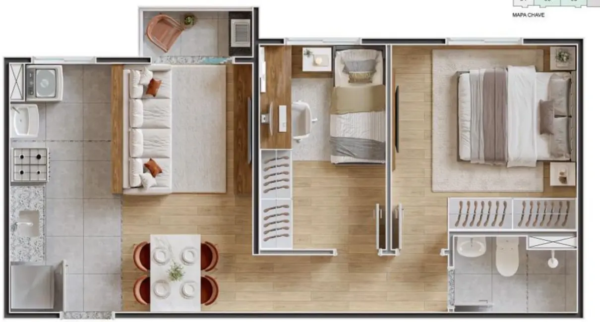 Foto 3 de Apartamento com 2 quartos à venda, 47m2 em Jardim Campos Elíseos, Campinas - SP
