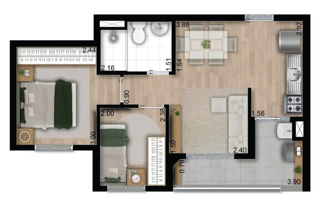 Foto 6 de Apartamento com 2 quartos à venda, 56m2 em Vila São João, Guarulhos - SP