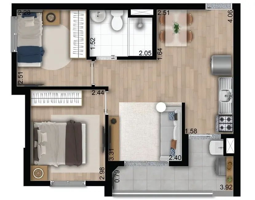 Foto 5 de Apartamento com 2 quartos à venda, 56m2 em Vila São João, Guarulhos - SP
