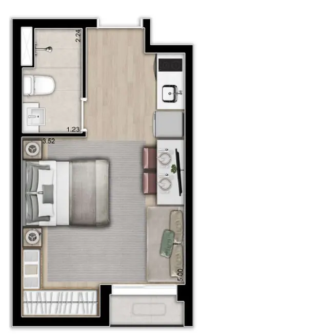 Kitnet com 1 quarto à venda, 21m2 em Jardim Guedala, São Paulo - SP - imagem 6 Foto 6 de Kitnet com 1 quarto à venda, 21m2 em Jardim Guedala, São Paulo - SP