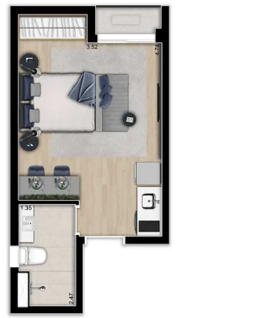 Kitnet com 1 quarto à venda, 21m2 em Jardim Guedala, São Paulo - SP - imagem 2 Foto 2 de Kitnet com 1 quarto à venda, 21m2 em Jardim Guedala, São Paulo - SP