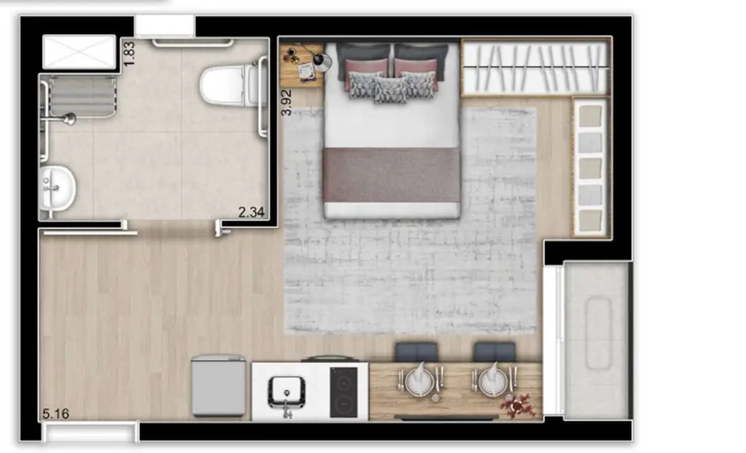 Kitnet com 1 quarto à venda, 21m2 em Jardim Guedala, São Paulo - SP - imagem 5 Foto 5 de Kitnet com 1 quarto à venda, 21m2 em Jardim Guedala, São Paulo - SP