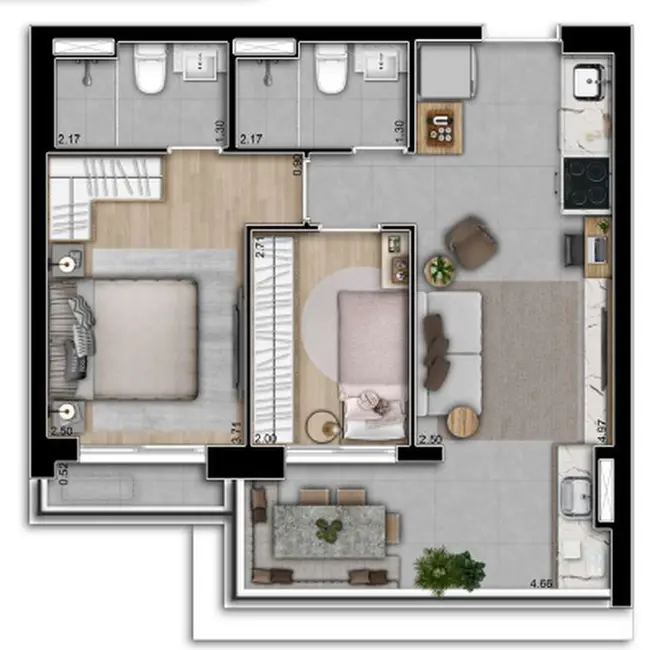 Foto 1 de Apartamento com 2 quartos à venda, 55m2 em Jardim Guedala, São Paulo - SP