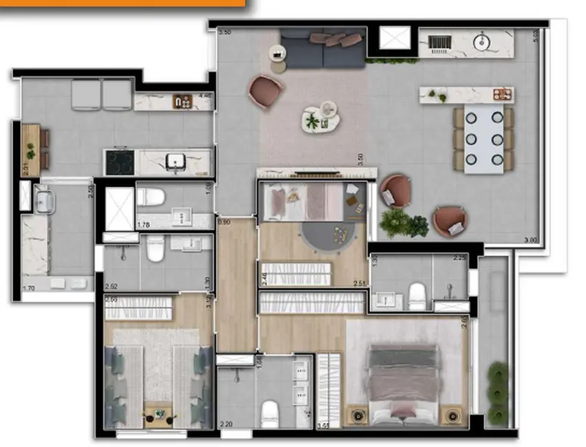 Foto 2 de Apartamento com 2 quartos à venda, 55m2 em Jardim Guedala, São Paulo - SP