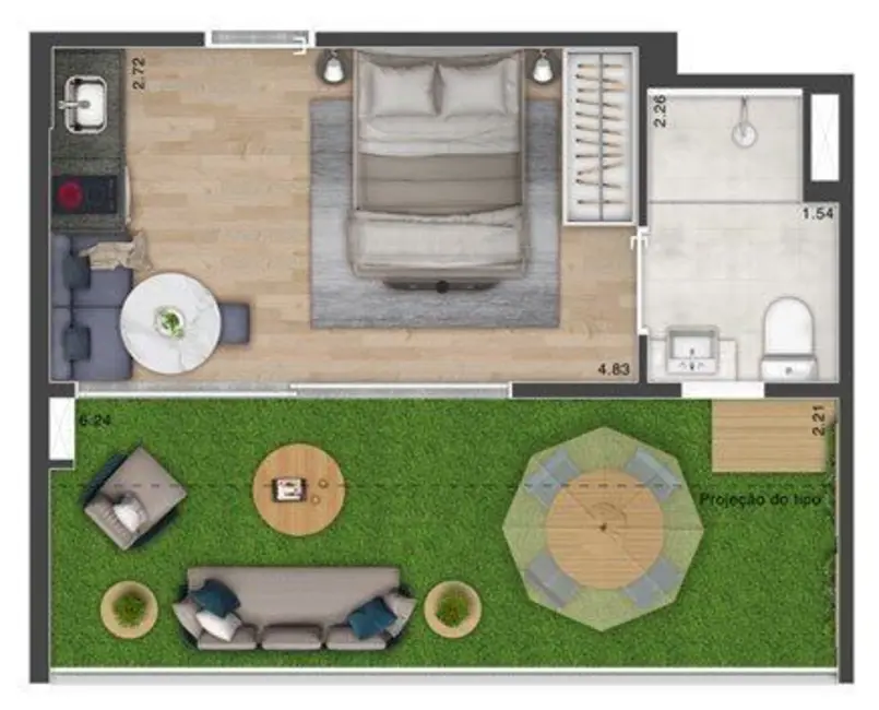 Kitnet com 1 quarto à venda, 32m2 em Butantã, São Paulo - SP - imagem 6 Foto 6 de Kitnet com 1 quarto à venda, 32m2 em Butantã, São Paulo - SP