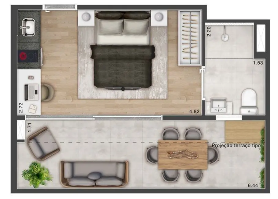 Kitnet com 1 quarto à venda, 32m2 em Butantã, São Paulo - SP - imagem 4 Foto 4 de Kitnet com 1 quarto à venda, 32m2 em Butantã, São Paulo - SP
