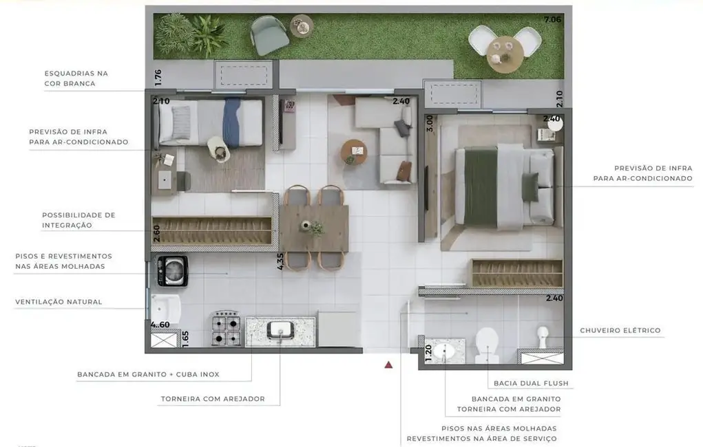 Foto 2 de Apartamento com 2 quartos à venda, 35m2 em Socorro, São Paulo - SP