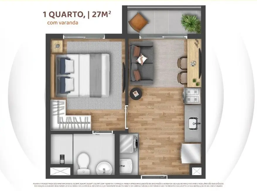 Apartamento com 1 quarto à venda, 26m2 em Ferreira, São Paulo - SP - imagem 4 Foto 4 de Apartamento com 1 quarto à venda, 26m2 em Ferreira, São Paulo - SP
