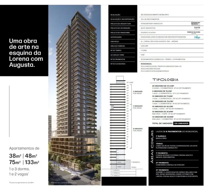 Apartamento com 1 quarto à venda, 38m2 em Jardim Paulista, São Paulo - SP - imagem 4 Foto 4 de Apartamento com 1 quarto à venda, 38m2 em Jardim Paulista, São Paulo - SP