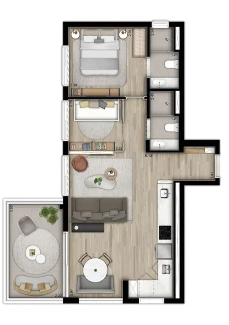 Apartamento com 2 quartos à venda, 71m2 em Vila Madalena, São Paulo - SP - imagem 3 Foto 3 de Apartamento com 2 quartos à venda, 71m2 em Vila Madalena, São Paulo - SP