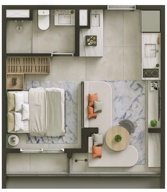 Foto 2 de Apartamento com 1 quarto à venda, 27m2 em Cidade Monções, São Paulo - SP