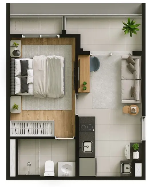 Foto 1 de Apartamento com 1 quarto à venda, 27m2 em Cidade Monções, São Paulo - SP
