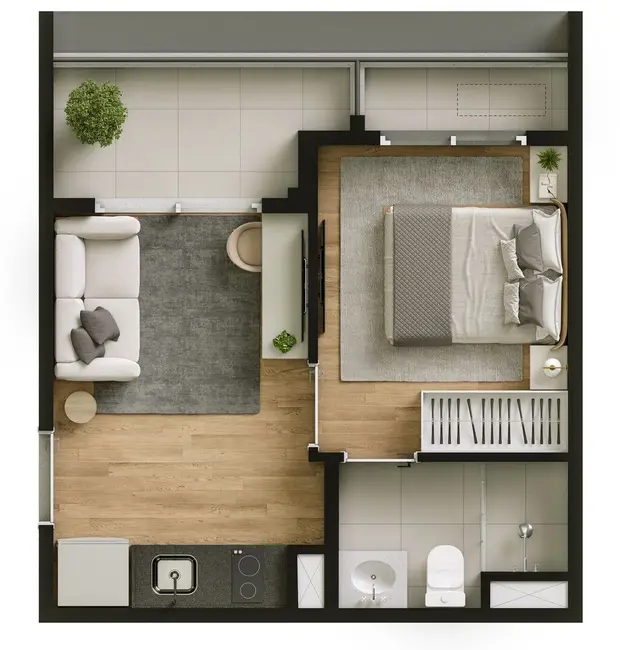 Foto 4 de Apartamento com 1 quarto à venda, 27m2 em Cidade Monções, São Paulo - SP