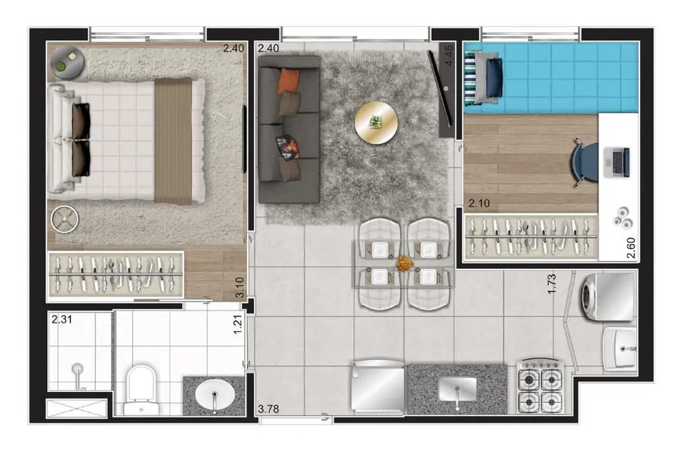 Foto 1 de Apartamento com 2 quartos à venda, 34m2 em Cambuci, São Paulo - SP