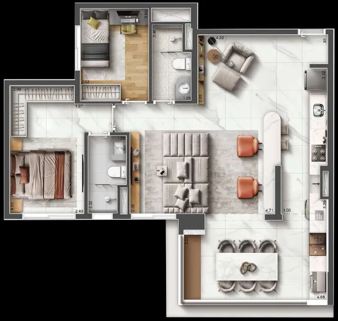 Foto 3 de Apartamento com 2 quartos à venda, 74m2 em Vila Dom Pedro I, São Paulo - SP