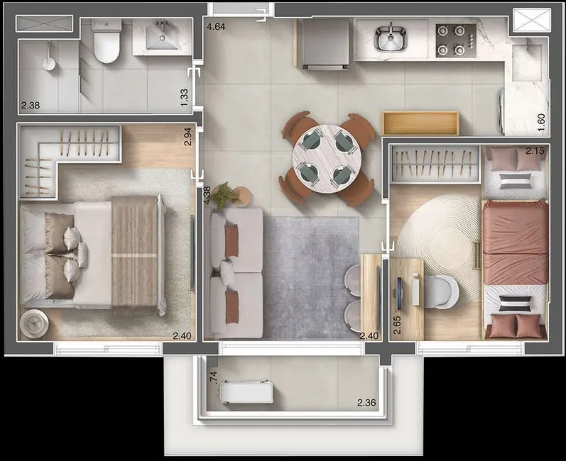 Foto 3 de Apartamento com 2 quartos à venda, 45m2 em Vila Dom Pedro I, São Paulo - SP