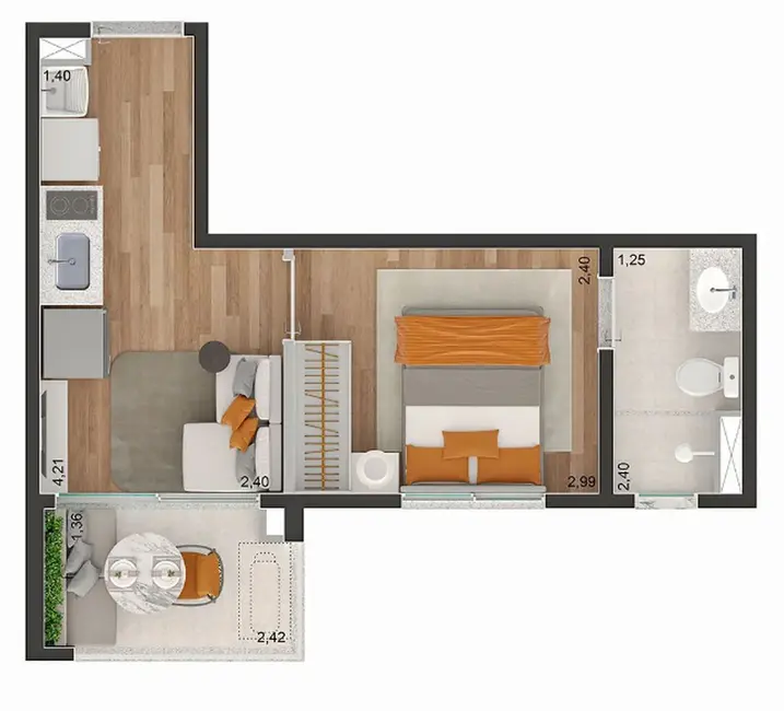 Apartamento com 1 quarto à venda, 26m2 em Brooklin Paulista, São Paulo - SP - imagem 2 Foto 2 de Apartamento com 1 quarto à venda, 26m2 em Brooklin Paulista, São Paulo - SP