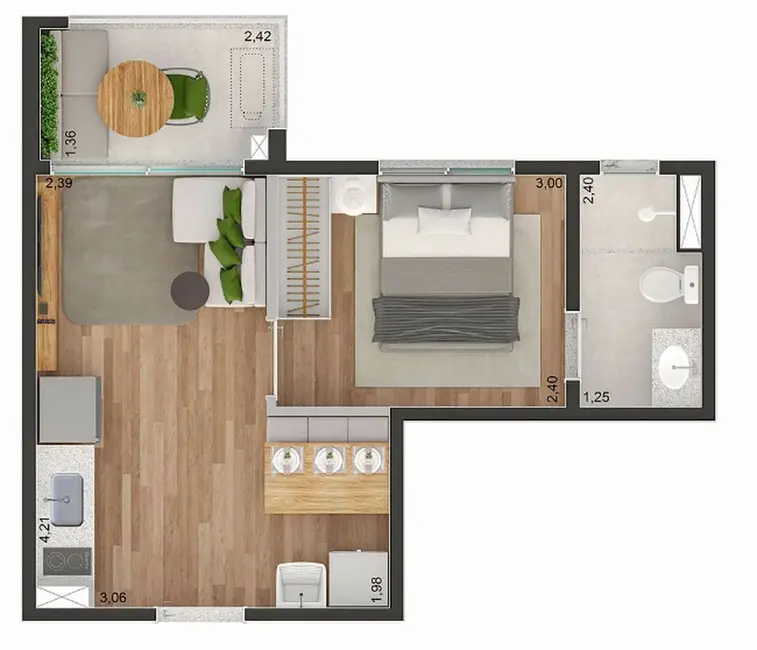 Apartamento com 1 quarto à venda, 26m2 em Brooklin Paulista, São Paulo - SP - imagem 6 Foto 6 de Apartamento com 1 quarto à venda, 26m2 em Brooklin Paulista, São Paulo - SP