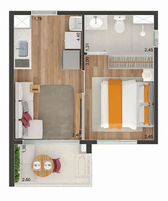 Apartamento com 1 quarto à venda, 26m2 em Brooklin Paulista, São Paulo - SP - imagem 5 Foto 5 de Apartamento com 1 quarto à venda, 26m2 em Brooklin Paulista, São Paulo - SP