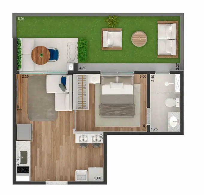 Apartamento com 1 quarto à venda, 26m2 em Brooklin Paulista, São Paulo - SP - imagem 9 Foto 9 de Apartamento com 1 quarto à venda, 26m2 em Brooklin Paulista, São Paulo - SP