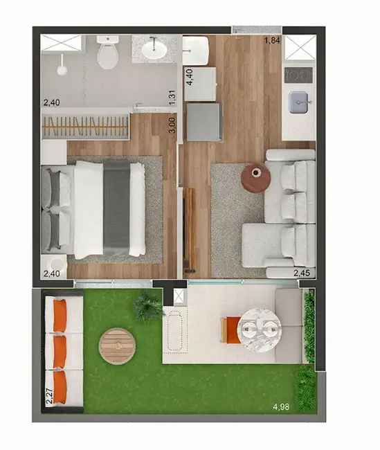 Apartamento com 1 quarto à venda, 26m2 em Brooklin Paulista, São Paulo - SP - imagem 4 Foto 4 de Apartamento com 1 quarto à venda, 26m2 em Brooklin Paulista, São Paulo - SP