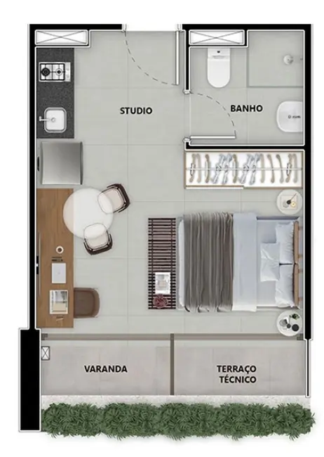 Foto 4 de Kitnet com 1 quarto à venda, 28m2 em Moema, São Paulo - SP