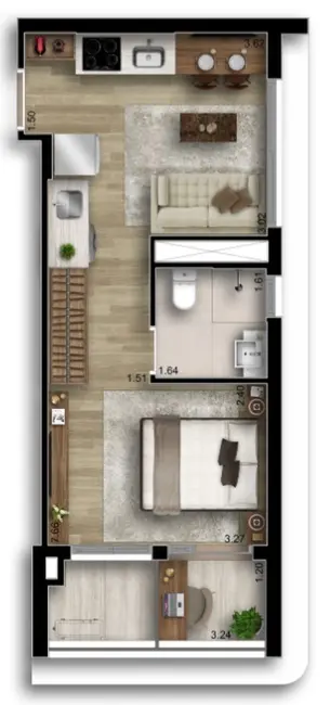 Foto 7 de Kitnet com 1 quarto à venda, 35m2 em Água Branca, São Paulo - SP