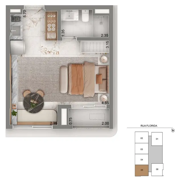 Kitnet com 1 quarto à venda, 31m2 em Cidade Monções, São Paulo - SP - imagem 1 Foto 1 de Kitnet com 1 quarto à venda, 31m2 em Cidade Monções, São Paulo - SP