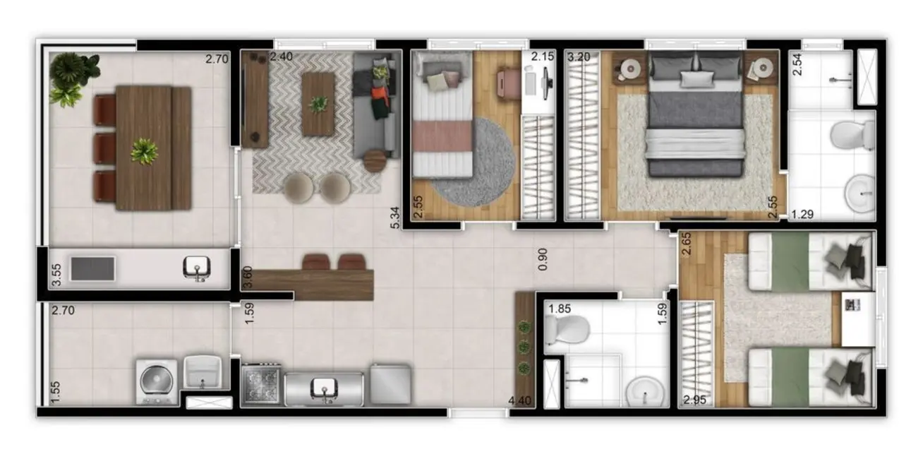 Apartamento com 3 quartos à venda, 71m2 em Vila Tolstoi, São Paulo - SP - imagem 2 Foto 2 de Apartamento com 3 quartos à venda, 71m2 em Vila Tolstoi, São Paulo - SP