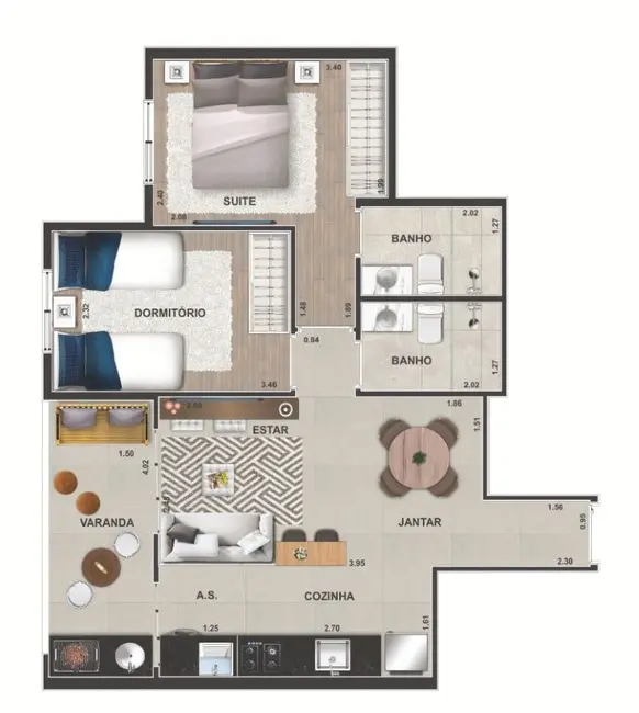 Foto 1 de Apartamento com 2 quartos à venda, 55m2 em Presidente Altino, Osasco - SP