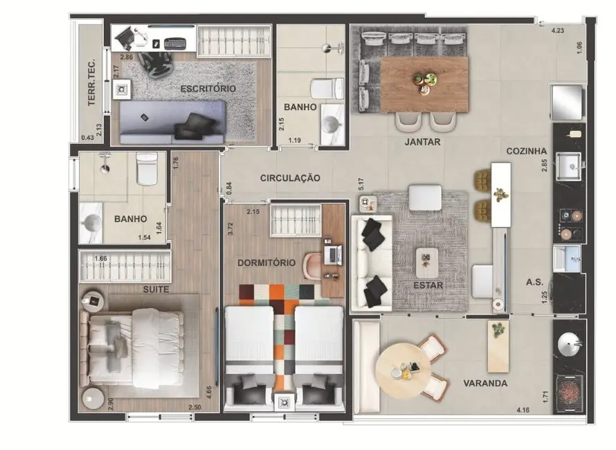 Foto 2 de Apartamento com 2 quartos à venda, 55m2 em Presidente Altino, Osasco - SP