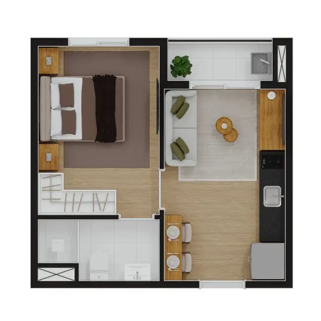 Apartamento com 2 quartos à venda, 33m2 em Jardim Marajoara, São Paulo - SP - imagem 4 Foto 4 de Apartamento com 2 quartos à venda, 33m2 em Jardim Marajoara, São Paulo - SP