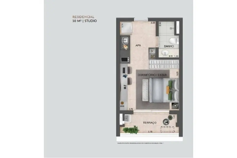 Foto 4 de Kitnet com 1 quarto à venda, 30m2 em Vila Clementino, São Paulo - SP