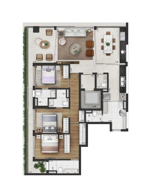 Foto 2 de Apartamento com 3 quartos à venda, 150m2 em Moema, São Paulo - SP