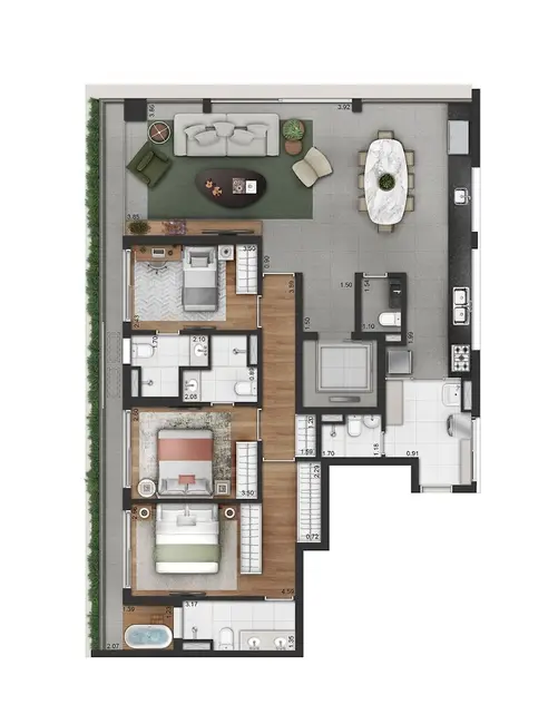 Apartamento com 3 quartos à venda, 150m2 em Moema, São Paulo - SP - imagem 8 Foto 8 de Apartamento com 3 quartos à venda, 150m2 em Moema, São Paulo - SP