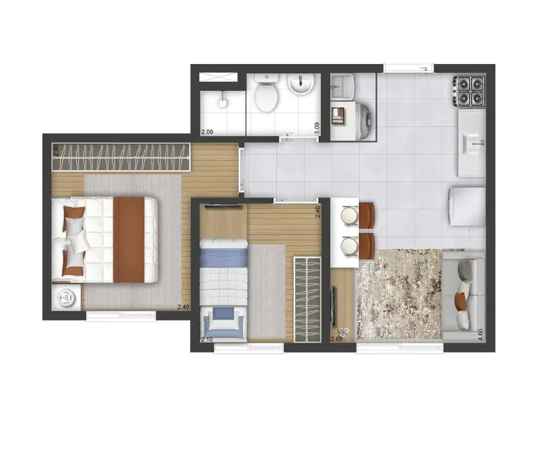 Foto 1 de Apartamento com 1 quarto à venda, 24m2 em Santo Amaro, São Paulo - SP