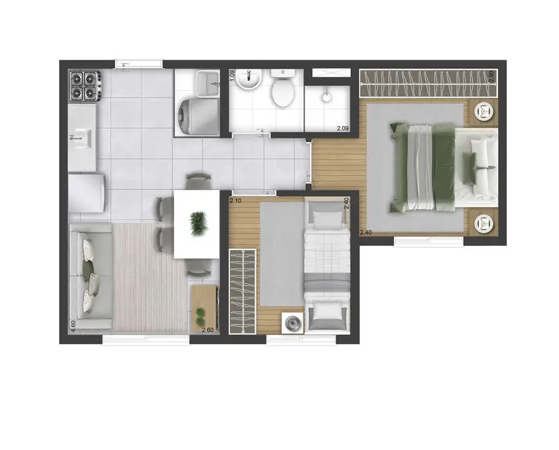 Foto 4 de Apartamento com 1 quarto à venda, 24m2 em Santo Amaro, São Paulo - SP