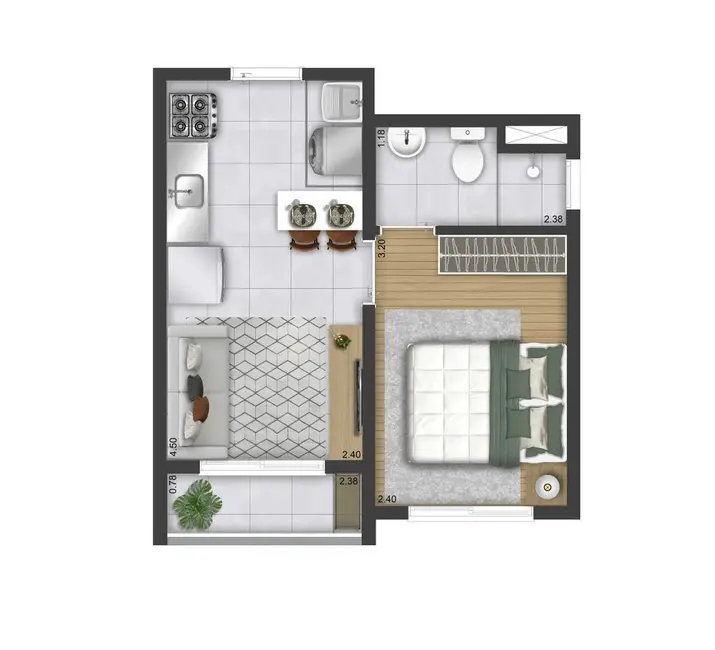 Foto 7 de Apartamento com 1 quarto à venda, 24m2 em Santo Amaro, São Paulo - SP