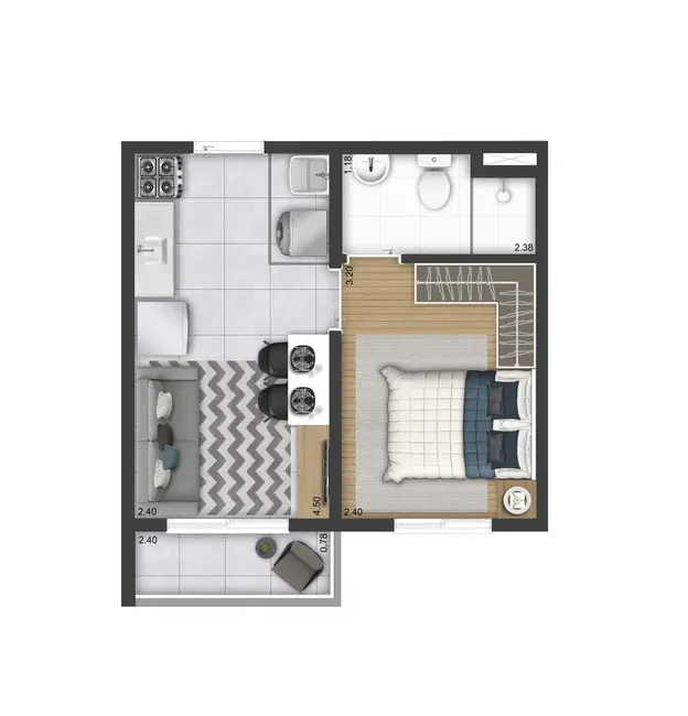 Foto 9 de Apartamento com 1 quarto à venda, 24m2 em Santo Amaro, São Paulo - SP