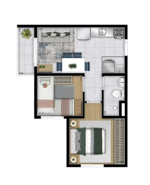 Apartamento com 1 quarto à venda, 27m2 em Butantã, São Paulo - SP - imagem 2 Foto 2 de Apartamento com 1 quarto à venda, 27m2 em Butantã, São Paulo - SP