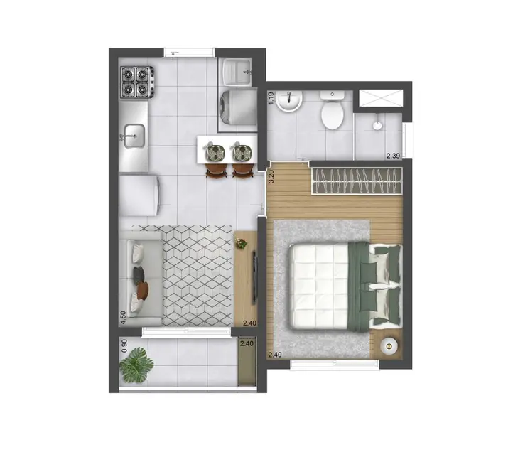 Apartamento com 1 quarto à venda, 27m2 em Butantã, São Paulo - SP - imagem 4 Foto 4 de Apartamento com 1 quarto à venda, 27m2 em Butantã, São Paulo - SP